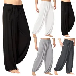 Active Pants Soft Men Casual Solid Color Baggy Trousers Belly Dance Yoga Harem Slacks