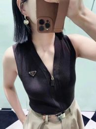 Women T Shirts Fashion Cotton Couples Tee Casual Summer Women Clothing Brand sleeveless Tees Designer Classic T Shirts Zip-up cardigan tank tops Asian size S M L