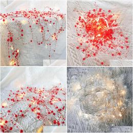 Led Strings Copper Wire Pearl Beads String Lights Christmas Party Decor Chain Lamp Supplies 1/2M Xmas Gifts Drop Delivery Lighting Hol Dhf73