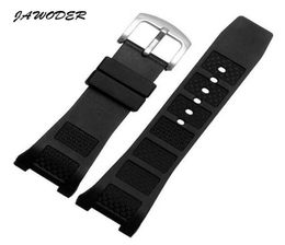 JAWODER Watchband 30X16mm Black Waterproof Diving Silicone Rubber Watch Band Strap with Stainless Steel Buckle for INGENIEUR FAMIL4564273