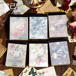 20sets/lot Memo Pads Material Paper Vintage Dappled Poems Junk Journal Scrapbooking Cards Retro Background Decoration