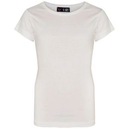 Kids Girls White T Shirts 100% Cotton Plain School T-Shirt Top 3-13 Yr 240410