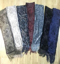 Lady Flower Velvet silk Scarf neck scarves size 14525cm 20pcs mixed 41246868456