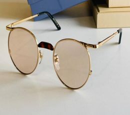Round Sunglasses 0238 Gold Havana Frame Glasses Women Men Fashion Sun Shades Gafas de sol UV400 Protection Eyewear with box1839914