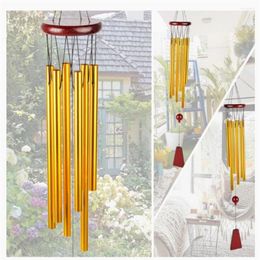 Decorative Figurines 6 Tubes Wind Chime Chapel Bells Windchimes Hanging Pendant For Garden Patio Terrace Balcony Decor