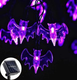 LED Halloween Bat Light String Solar Lights Bats Lighting Strings Outdoor HalloweenDay Christmas Party Decoration D302476071