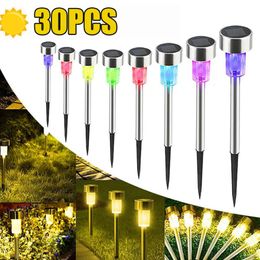 Solar Outdoor Lights Garden Lamp Powered Waterproof Landscape Path for Yard Backyard Lawn Patio Decorative 240411