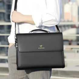 Bags Leather Luxury Briefcases For Men Designer Work Business Tote Bolsas Black Handbag Shoulder Lawyer Square A4 Side Crossbody Bag