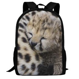 Bags Cute Baby Cheetah Leopard Backpack Lightweight School College Bookbag Casual Student Travel Laptop Daypack Teenager School Bags