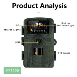 Cameras Portable Night Vision Device PR5000 Hunting Camera 32M Infrared Antihunting Camera for Wild Hunting Tracking Camera