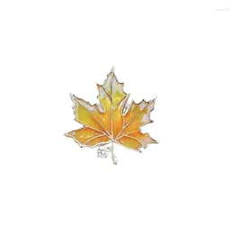 Brooches Maple Brooch Women's Simple Graceful And Fashionable Elegant Leaves Corsage Anti-Exposure Personalised Suit Accessories