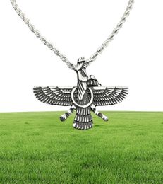 Pendant Necklaces Hip Hop Rock Stainless Steel Faravahar Ahura Mazda Necklace For Men Zoroastrian Jewellery Gold Silver Color4603947
