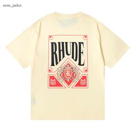 Rhude T Shirt Mens Designer T Shirt Rhude Casual Shirts Mantees Short Sleeves Top Sell Luxury Men Hip Hop High End Fashion Lightweight Breathable Clothes 3617