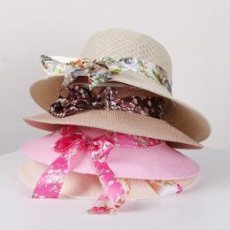 Wide Brim Hats Summer For Women Sun Hat Beach Ladies Fashion Ribbon Fisherman's Lady Casual Straw