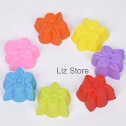 ŞEKİL ORCHID 5CM Çiçek 3cm Silikon Kek Kalıp Diy Muffin Çikolata Puding Kalıp El Yapımı Sabun Mum Kalıpları Mutfak Pişirme Aletleri TH0911 S