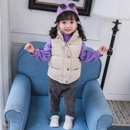 Jackets The Children's Waistcoat Qiu Dong Children In Western Style Vest Student Boy Girl Clip Cotton Corduroy Warm Shawl