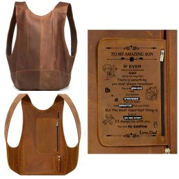 Backpacks Stylish Vintage Men Women Backpack Leather Business Bag Pack for Boys Travel Bag Male Female Cowhide Anti Theft Large Hand Bags