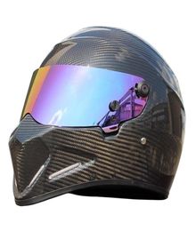 Motorcycle Helmets Brand Carbon Fibre Full Face Helmet Carting Locomotive Personality Motocross Car Road Racing Capacete5446361