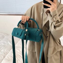 Bags Vintage Scrub PU Leather Small Crossbody Suede Shoulder Bags for Women 2023 Winter Luxury Designer Tote Purses And Handbags