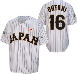 Shohei Ohtani Jersey 16 Japan Baseball Jerseys 90S Hip Hop Short Sleeves Jersey Mens Shirt All Stitched Us Size S-XXXL 240412