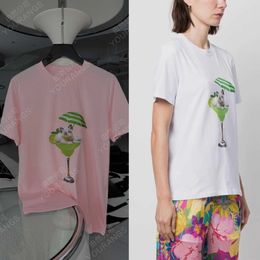 24 Spring/summer Cool Cat Ice Cream Cup Ms Technology Cotton Drop Printed Short Sleeved T-shirt