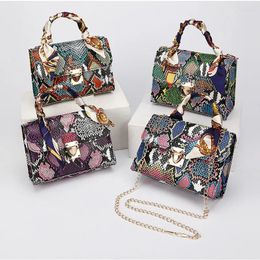 Evening Bags Women Bag Fashion Snake Pattern Silk Scarf Portable Trend One Shoulder Messenger Mobile Phone Luxury Designer Purse