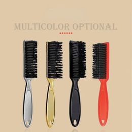 Black Small Beard Styling Brush Professional Shave Beard Brush Barber Vintage Oil Head Shape Carving Cleaning Brush