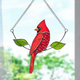 Decorative Figurines Metal Stained Glass Bird Suncatcher Window Hanging Decorations Living Room Ornaments Gifts Outdoor Garden Decor