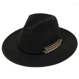 Berets Women Top Hats Imitation Wool Felt Woman Winter Gentleman Hat Autumn Classic Jazz Fedora Mens 2024