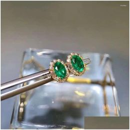 Stud Earrings Kjjeaxcmy Fine Jewellery 925 Sier Natural Emerald Girl Noble Selling Ear Support Test Chinese Style Drop Delivery Dhefj