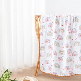 Blankets Bamboo Cotton 4 Layers Baby Wrap Comfortable Muslin Swaddle Blanket 120x110cm Bath Towel