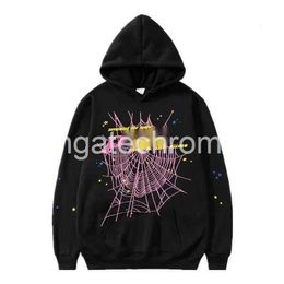 Spider Hoodie Young Thug 555555 Men Women Designer Fog Hoodie High Quality Foam Print Spider Web Graphic Pink Sweater Sweatshirts Y2k Pullovers Size S-XXL ZY9W