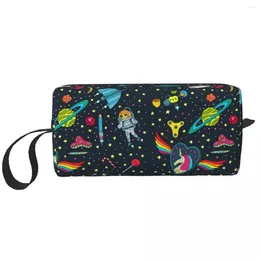 Cosmetic Bags Travel Space Spaceship Toiletry Bag Universe Planet Rocket Makeup Organiser Women Beauty Storage Dopp Kit Box