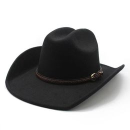 Western cowboy hat equestrian hat, brown belt, fedora hat, felt hat for men and women