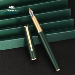 Pens High Quality JinHao 96 Fountain Pen Frosted Green Elegante Signature Stationery Supplies Golden Ink Pens New