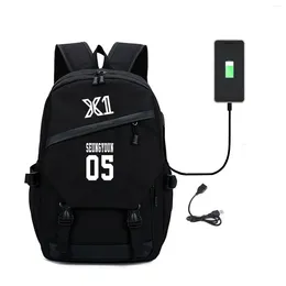 Backpack 2024 Kpop Star X1 Periphery A Bag Usb Headset Line Both Shoulders Package Men And Women