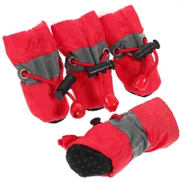 Dog Apparel 4 Pcs Pet Non-slip Shoes Winter For Dogs Rain Protector Bootd Protective Cloth Puppy Practical Boots