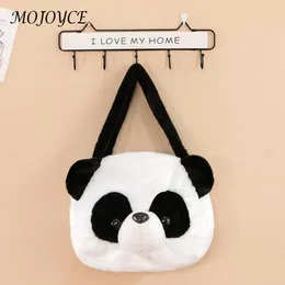 Shoulder Bags Women Bag Black White Cute Cartoon Panda Tote Soft And Comfortable Ladies Travel Purses Fluffy Toy Shopping