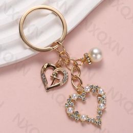 Keychains Pretty Flower Heart Cross Preal Keychain Plant Love Key Ring For Women Girls Friendship Gift Handmade DIY Jewellery Set