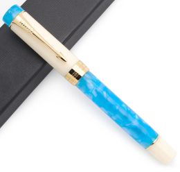 Pens 2022 Jinhao New Centennial 100 Fountain Pen With Arrow Clip 18KGP Golden Plated M Nib Resin Ink Pen Business Office Gift Pen