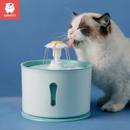 Kimpets 2.4L Pet Cat Drinking Water Fountain Dispenser Activated Carbon Filters LED Automatic Feeder Container USB Interface 240407