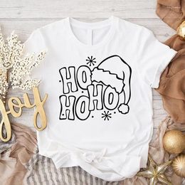 Women's T Shirts 2024 Women Years Mother Gift Ho Merry Christmas Female Holiday Clothes Harajuku Fashion T-shirt Tops