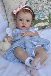 NPK 22inch Reborn Doll Kit Penny unfinished Doll DIY Doll Parts Fresh Color with Cloth Body 240409