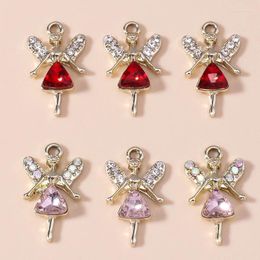 Charms 10pcs Elegant Crystal Angel Pendants For Jewellery Making Women Fashion Earrings Necklaces DIY Bracelets Craft Accessories