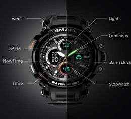 SMAEL Sport Watch for Men New Dual Time Display Male Clock Waterproof Shock Resistant Wristwatch Digital 17085518029