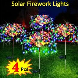 1/2/4Pcs Solar LED Firework Fairy Light Outdoor Garden Decoration Lawn Pathway Light For Patio Yard Party Christmas Wedding 240408