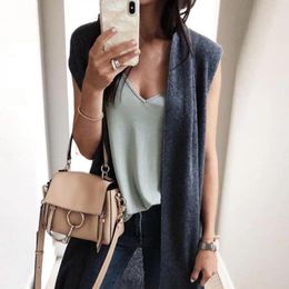 Women's Vests Women Sleeveless Cardigan Elegant Long Waistcoat With Open Stitch Design Soft Breathable Fabric For Layering