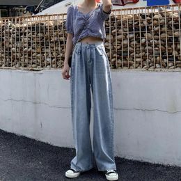 Women's Jeans JuneRain Autumn Korean High Waist Women Wide Leg Pants Loose Casual Street Wild Ins Thin Femme Vintage Trousers