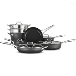 Cookware Sets Pots And Pans Set Nonstick Kitchen With Stay-Cool Handles Steamer Insert Dishwasher Metal Utensil Safe