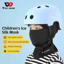 Cycling Caps WEST BIKING Cooling Children's Cap Summer Ice Silk Sports Kids Balaclava Sun UV Protection Bicycle Face Mask Headwear